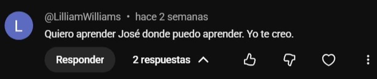 Comentario público en YouTube