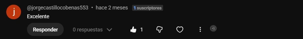 Comentario público en YouTube