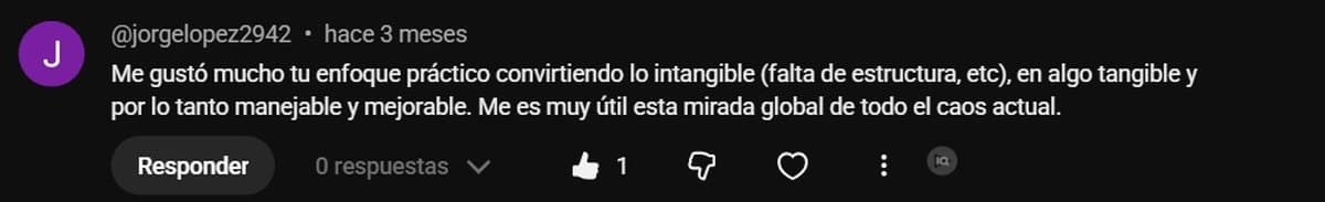 Comentario público en YouTube